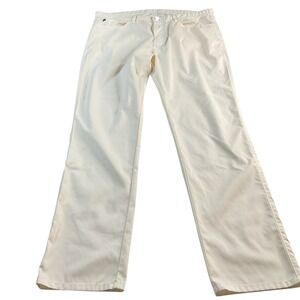Turtleson Mens Chino Pants Off White Sz 40 Regular Fit Straight Zip Fly Mid Rise